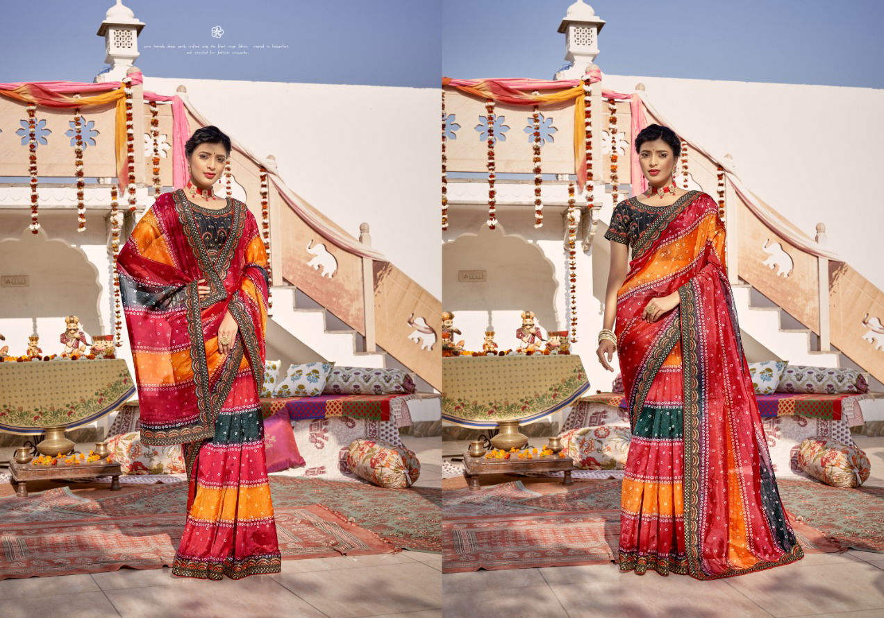 Ynf Bandhani Sequence Printed Sarees Catalog